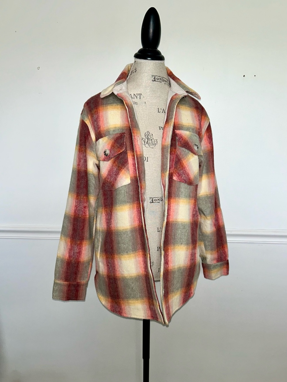 Thread & Supply Plaid Flannel Jacket in Rust, Gold, Olive & Cream